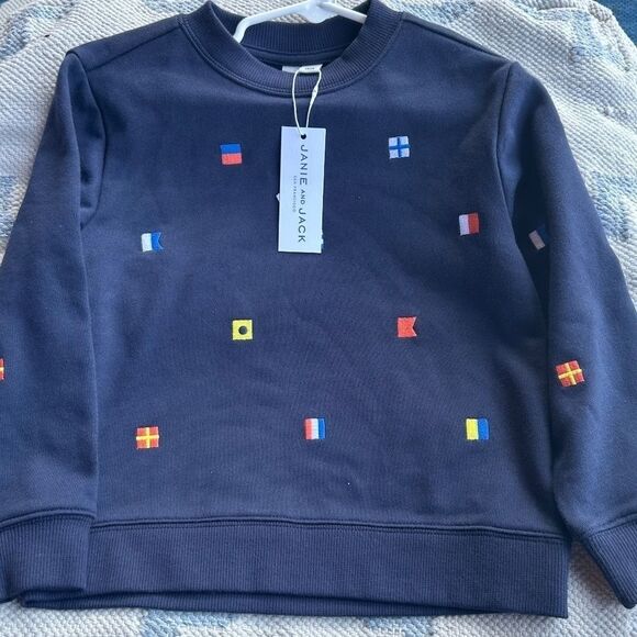 Janie & Jack boys sweater blue multicolor 4 - Picture 1 of 4